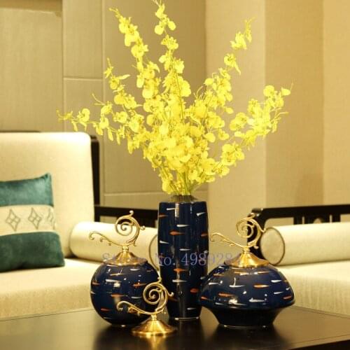 Creativity Ceramics Vase with Cover Abstract Crafts Furnishings Modern Home Desktop Decoration Flower Vases Accessories