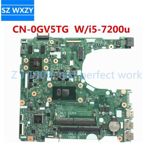 Reboto For INSPIRON 5638 3467 3568 Laptop Motherboard CN-0GV5TG 0GV5TG With i5-7200u CPU DDR4 MB 100% Tested Fast Ship