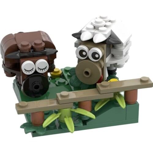MOC Peace World Animal Friendly Ideas Toy Mini Sheep Cartoon Animal Building Blocks Bricks Kid Modular Model Childre Toy Gift