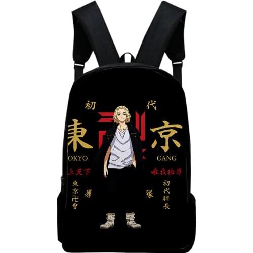 Tokyo Revengers merch Fashion Oxford Cloth Shoulder Backpack Printed Multi Zipper Pack Casual Student School Bag