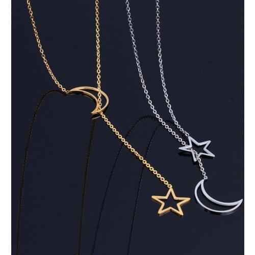Personality female short necklace gold long pendant necklace female necklace without necklace jewelry stainless steel chain