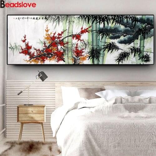 Full Square Round diamond 5D DIY Diamond Painting plum blossom bamboo and pine 3D Embroidery Cross Stitch