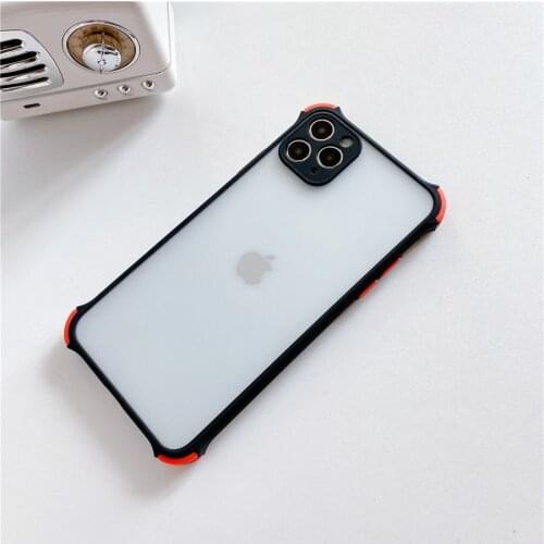 For iPhone7P 8P 7 8 X XR xsmax 11 11PRO 11PROMAX 12/12pro mobile phone Simple four-corner collision protection case black