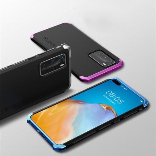 Shockproof Metal Armor Phone Case For Huawei P40 Pro Case Luxury Aluminum Matte PC Full Cover Coque For Huawei P40 Pro P40 Funda