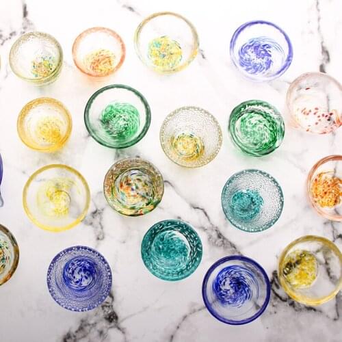 Factory direct sales new color raindrop glass single teacup creative Japanese tea kung fu tea set glass tea cup Transparen