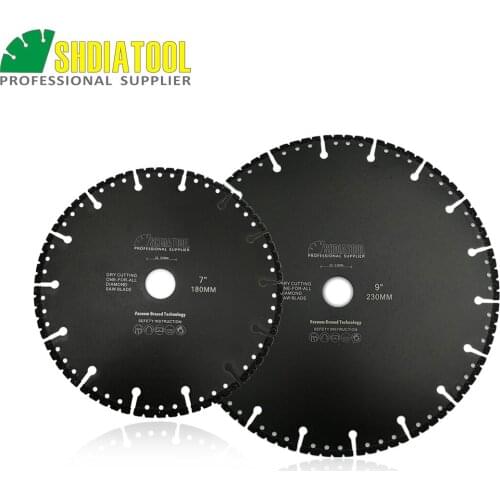 SHDIATOOL 1set 180mm&230mm Vacuum Brazed Diamond Blade for All Purpose 7" &9"Demolition Blade For stone iron steel