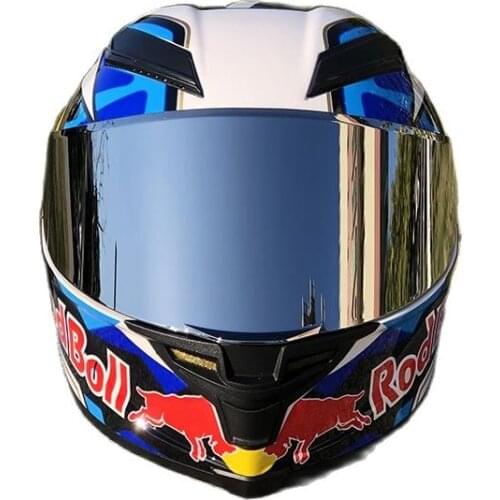 Free Shipping 100% Original Full Face Motorcycle Helmet Good ABS Material Racing Motor Helmet With Gold Visor Big Spoiler