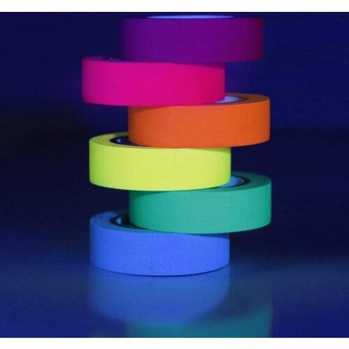 1pcs UV Tape Blacklight Reactive Roll Fluorescent Cloth Tape Glow in The Dark Tapes Under UV Black Light