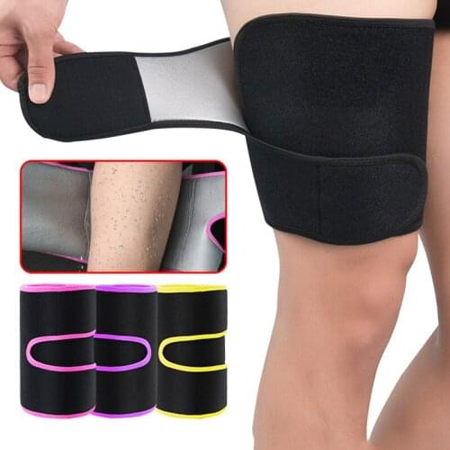 1 piece Sweat Leg Guard Sleeve Neoprene Thigh Brace Support Adjustable Compression Leg Warmers Fitness Sports Trimmer Wraps 2019