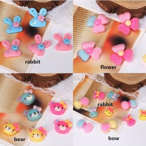 10pc/lots Cute Resin Cartoon Animal Flat Backs Beads Mini Mixed Diy Kids Craft Jewelry Hairbow Phone Case Decoration Accessories