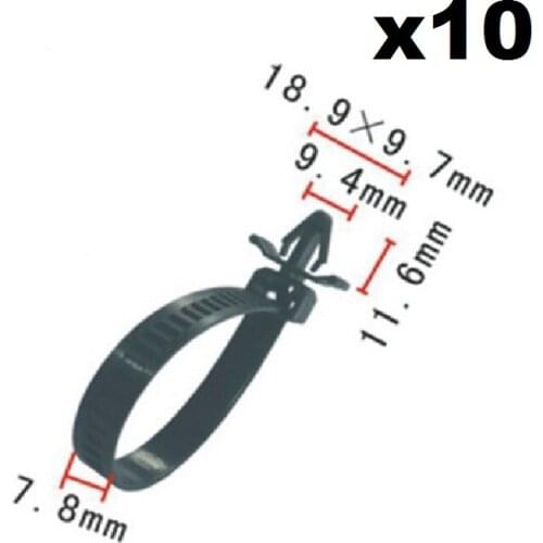 10x Push Mount Wire Ties Releasable Nylon Cable Strap For Honda / Nylon Retainer Clip