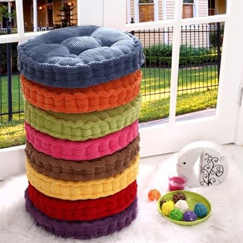 18"x18" Round Corduroy Super Soft Polyester Cotton Chair Cushion Thickened Office Seat Cushions Mat Pad for Home Office Kitcken
