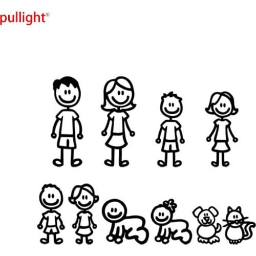 Car Styling Cartoon A Large Family Car Stickers Fashion Vinyl Decal Car Decorative Accessories