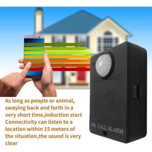 Mini PIR Alert Sensor Wireless Infrared GSM Alarm Monitor Motion Detector Detection Home Anti-theft System with EU Plug Adapter