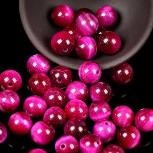 Natural Rose red Tiger Eye Stone Beads Round Loose Spacer Beads For Jewelry Making 4/6/8/10/12mm DIY Bracelet Handmade