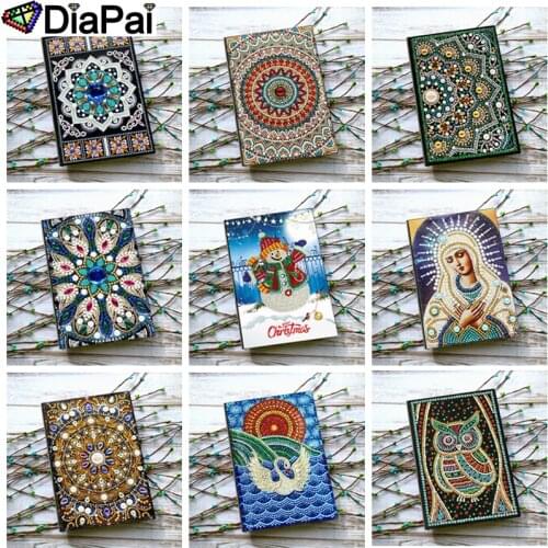 DiaPai A5 Notebooks 5D DIY Diamond Painting Special Shape Diary Book Diamond Embroidery Cross Stitch Rhinestones Decor Gift