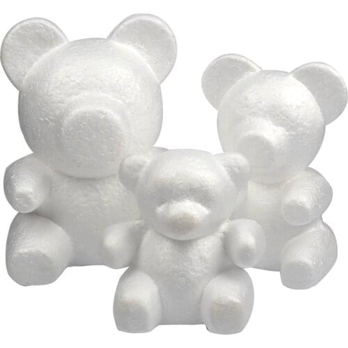 15cm/20cm/30cm Foam Rose Bear Mold DIY For Gift Polystyrene Styrofoam Ball Artificial Flower Wedding Valentines Day Present