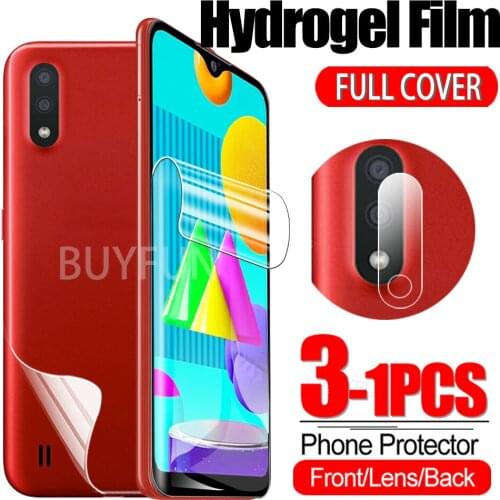 1-3PCS Hydrogel Film For Samsung Galaxy M01 5.7” Camera Protector Glass/Back/Front Screen Soft Safety Film HD samsun m 01 M015F