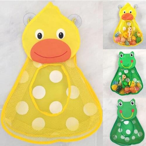 Baby Shower Bath Toys Cute Duck Little Frog Rabbit Baby Kid Toy Mesh Net Storage Strong Bag Suction Cups Toy Bathroom Organizer