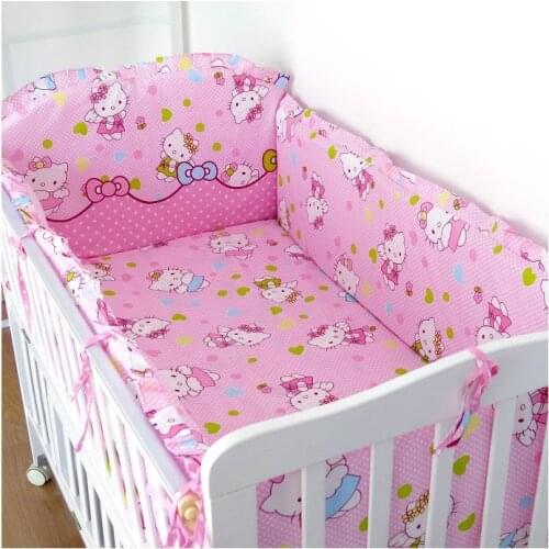 6PCS Baby Cot Protector Toddler Baby crib bedding set cot bed set bedclothes Thick Fleece baby set (4bumper+sheet+pillow cover)