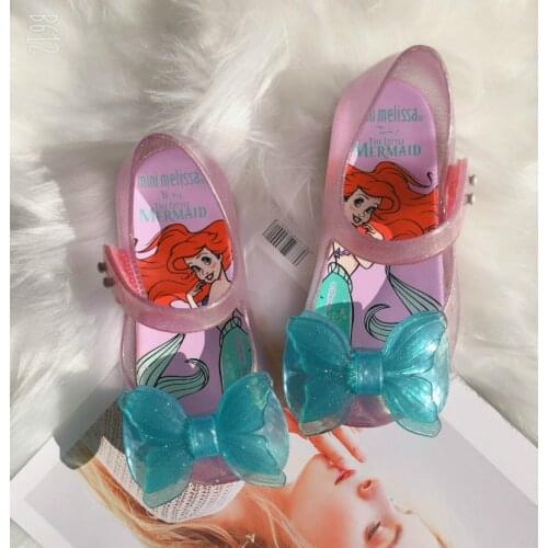 Mini Melissa Girls Sandals Mermaid Jelly Shoes Children Sandals Breathable Non-Slippery High Quality Summer Jelly Shoes Melissa