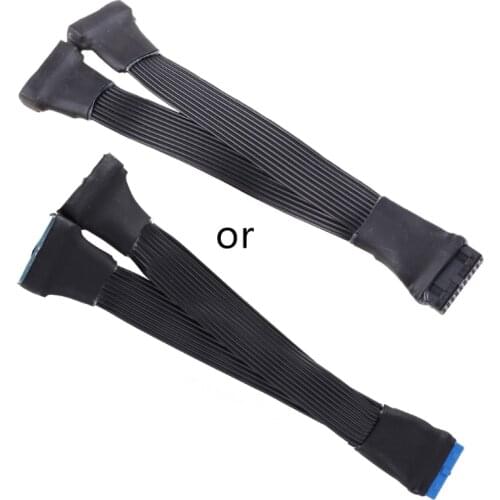 Small Mini USB 3.0 19 Pin/20Pin Internal Extension Header 1 to 2 Adapter Splitter Cable for Motherboard