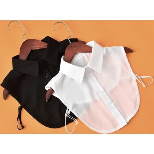 Fashion Solid Color Shirt Fake Collar Women Detachable Collars for Mens Lapel Necklace False Collar Lapel Blouse Top Decor