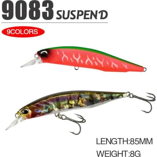 2021 New Minnow Hard Fishing Lure 85mm/8g Flaoting Hard Bait Laser Crankbaits Sea Wobbler Artificial Bait 3D Eyes Pesca