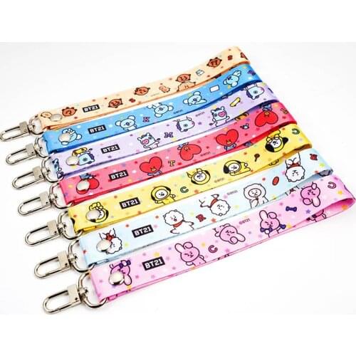 New Solid Phone Straps Cartoons DIY Ribbon Rope Keychain for Women Bag Car Keyring Charms Short Long Neck Strap Lanyard for Keys