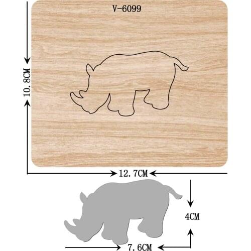 New rhinoceros wooden dies cutting dies for scrapbooking Multiple sizes V-6099