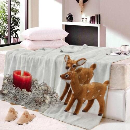 3D Cute Deer Christmas ThinThrow Blanket Printed for Kids Sherpa Blanket for CouchThrows Summer bedsheet Travel Dropshipping
