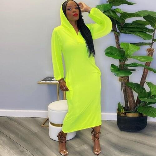 Fall Winter Hoodies Sweatshirt Dress Women Back Hollow Out Long Sleeve Straight Loose Casual Dresses Streetwear Long Maxi Dress