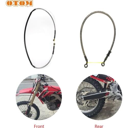 OTOM Motorcycle Dirt Bike Braided Brake Hose Line Motor Front Rear Brake Cable Oil Pipe Tube For HONDA YAMAHA Universal Racing