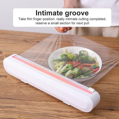 New cling film cutter suction cup wall-mounted kitchen supplies cling film foil divider cutting box household accessories tools