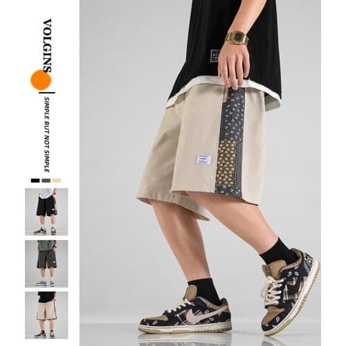 Summer casual shorts men 2021 streetwear cargo male shorts patchwork fashion bermuda shorts for men