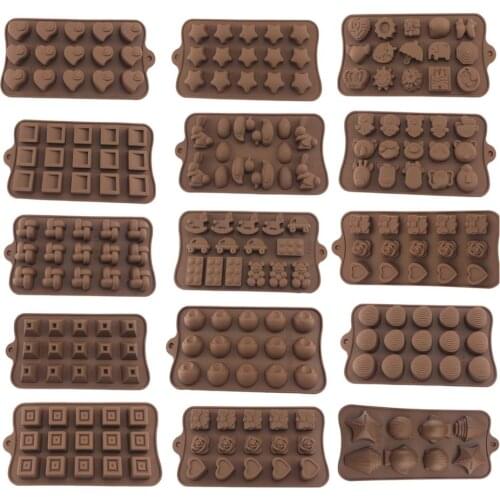Silicone Chocolate Mold 14 Shapes baking Tools Non-stick cake mold Jelly and Candy 3D DIY best tools