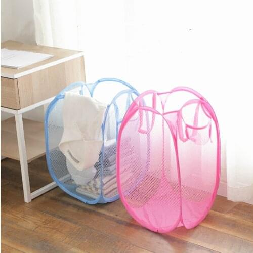 Handle Laundry Basket Foldable Stand Storage Box Polyester Washing Dirty Clothes Big Basket Organizer Toy Storage Large Bag