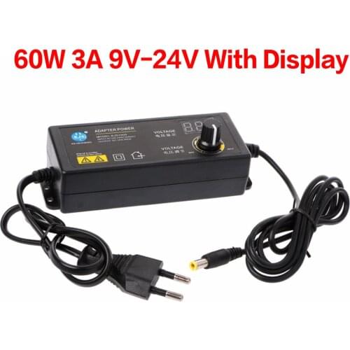 Universal Adjustable EU 60-120W AC to DC 3V-12V 3V-24V 9V-24V Adapter With Display Voltage Regulated Power Supply Adatper