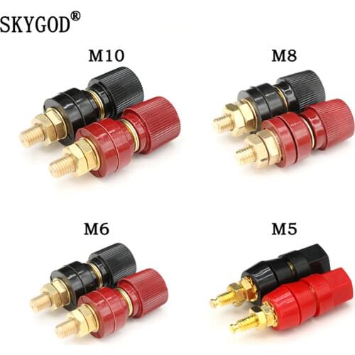 Wire Binding Post Thread Screw M5 M6 M8 M10 Lithium Battery Weld Inverter Clamp Power Supply Connect Terminal Splice Black Red