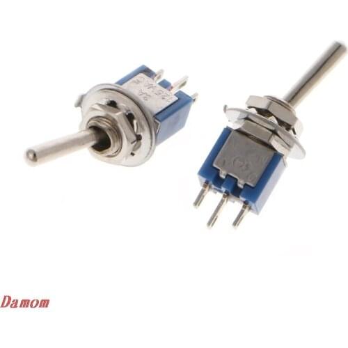 10 Pcs AC 250V/1.5A 125V/3A SPDT 3-Pin On/On 2 Position Mini Toggle Switch Blue Damom