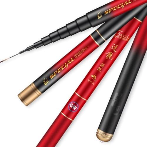 3.6m 4.5m 5.4m 6.3m 7.2m Stream Fishing Rod Carbon Fiber Hand Sticks Short Section Carp Fishing Pole Feeder Pesca Fishing Tackle