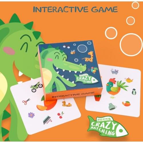54Pcs/1 Set Crazy Matching Cards Parent-child Interactive Game Pairing Finding Same Board Game Educational Cognitive Toys