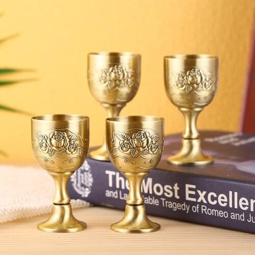 2021Retro metal European style antique bronze liquor glass creative personality liquor home Russian goblet small wine glass