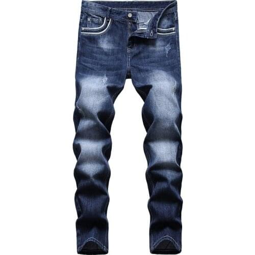 Hot Sale New Brand Mens Straight Fit Jeans Casual Classic Style Fashion Denim Trousers Male Blue Pants Hombre 29-42
