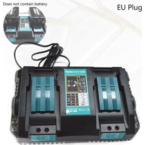 Quality Double Battery Charger For Makita 14.4V 18V BL1830 Bl1430 DC18RC DC18RA EU Plug