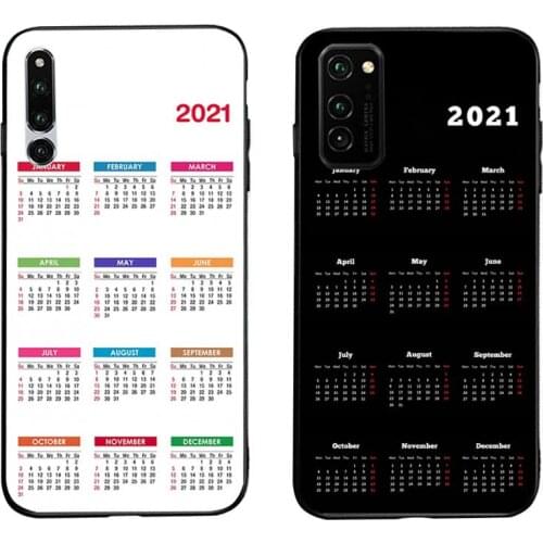Fashion 2021 Calendar Phone Case For Huawei Nova 6se 7 7pro 7se honor 7A 8A 7C Prime2019