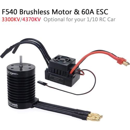 Waterproof F540 3300KV 4370KV Brushless Motor w/ 60A ESC Combo set for Traxxas Axial Redcat HSP 1/10 RC Truck Monster Buggy