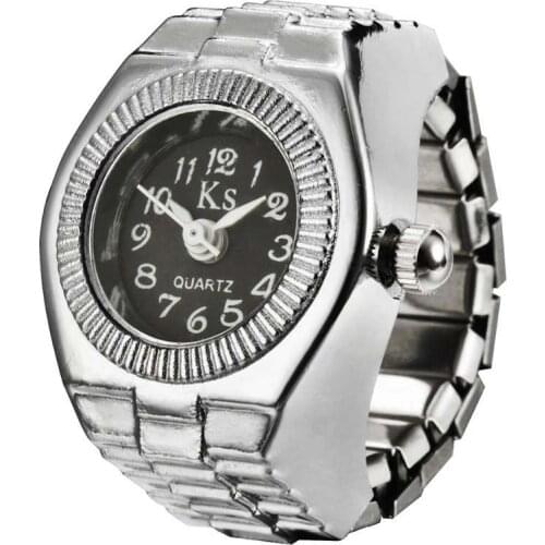 Watches Rings Elastic Strap Quartz Finger Rings Alloy Women Men Simple Geometric Fashion Jewelry Accessories