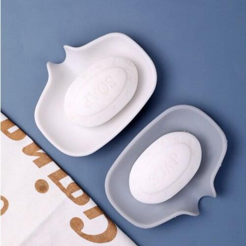 Non-slip Soap Holder Silicone Saver Soap Dish Box Bathroom Soap Tray Storage Rack Case Container for Shower Bar Kitchen