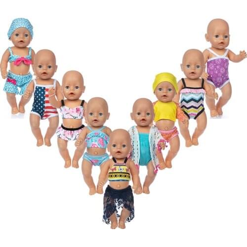 2021 New Fashion Swimwear Doll Clothes Fit For 18inch/43cm born baby Doll clothes reborn Doll Accessories